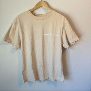 Krost Support Your Friends Cream Tan Crew Neck Tee T-Shirt